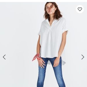 Madewell Courier Button-Back Shirt in Pure White